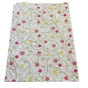 IKEA Hanna Floral FDuvet Cover 100% Cotton Retro Pink Green White Twin 60x78